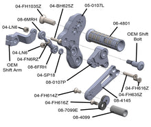 WOODCRAFT GP Shift Eccentric Rearset Kit W/Pedals for Kawasaki Z125 Pro