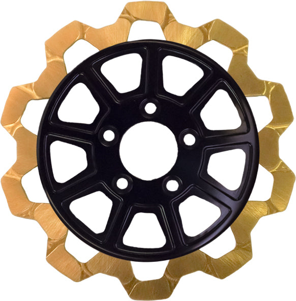 9 Spoke Rotor Rear Blk/Gold Bow Tie 11.5" 5mm