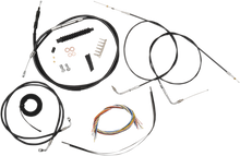 LA CHOPPERS Complete Black Vinyl Braided Handlebar Cable/Brake Line Kit - 12"-14" Handlebars - '04-'06 Sportster LA-8310KT2-13B