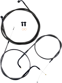 LA CHOPPERS Standard Midnight Braided Handlebar Cable/Brake Line Kit - 12"-14" Ape Hangers - '06-'17 FXDB/C LA-8210KT-13M
