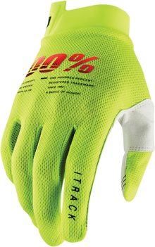100% iTrack Gloves - Fluo Yellow - Small 10008-00010