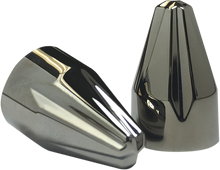 CIRO Bolt Caps - Engine - Fluted/Spike - 1/4" - Black Chrome 70017