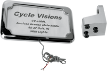 CYCLE VISIONS Vertical License Plate Mount with Light - Chrome - '86-'07 FLST/FXST CV-4600L