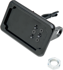 CYCLE VISIONS Horizontal License Plate Mount with Light - '05+ XL - Black CV-4604BLH