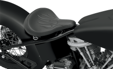 DRAG SPECIALTIES SEATS Seat - Spring Solo - Large - Black Vinyl/Flame Stitched 0806-0051