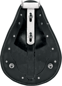 DRAG SPECIALTIES SEATS Seat - Spring Solo - Low-Profile - Black Vinyl/White Stitching 0806-0074