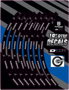 D'COR VISUALS Rim Decal - Husqvarna Logo - 19" Rear 40-80-209