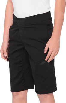 100% Youth Ridecamp Shorts - Black - US 22 40033-00000