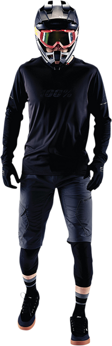 100% Ridecamp Long-Sleeve Jersey - Black/Charcoal - Small 40028-00000