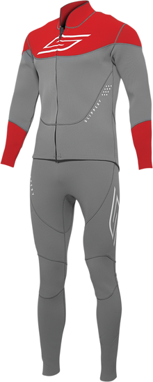 SLIPPERY Breaker Wetsuit and Jacket - Charcoal/Red - 2XL 3201-0286