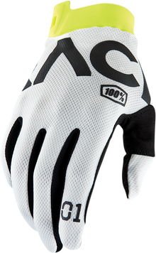 100% Racr iTrack Gloves - White - Small 10015-010-10