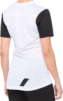 100% Women's Ridecamp Short-Sleeve Jersey - White/Black - XL 40035-00011