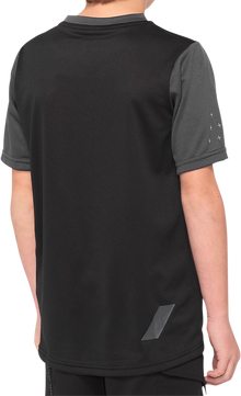 100% Youth Ridecamp Short-Sleeve Jersey - Black/Charcoal - Small 40031-00000