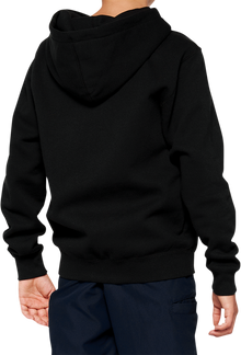 100% Youth Official Zip Hoodie - Black - Small 20033-00000