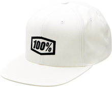 100% Icon Snapback Hat - White - One Size 20044-00007