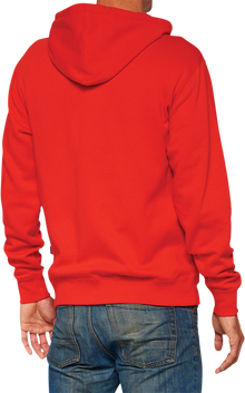 100% Official Fleece Zip-Up Hoodie - Red - Medium 20032-00016