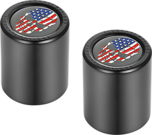 FIGURATI DESIGNS Docking Covers - Red/White/Blue American Flag Skull - Short - Black FD25-DC-2530-BK