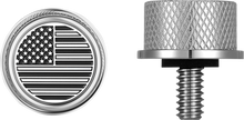 FIGURATI DESIGNS Seat Mounting Knob - Stainles Steel - Black/White American Flag - Contrast Cut FD26-SEAT KN-SS