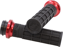 ODI Hart-Luck Signature V-Twin Lock-On™ Grips - TBW - Black/Red V31HTW-BB-R