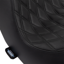 DRAG SPECIALTIES SEATS Predator III 2-Up Seat - Vinyl - Double Diamond - Black Stitching - FL/FX '18-'24 0802-1491