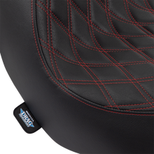 DRAG SPECIALTIES SEATS Solo Seat - Double Diamond - Red Stitching - FL/FX '18-'23 0802-1515