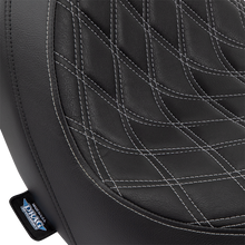 DRAG SPECIALTIES SEATS Predator Seat - Double Diamond w/ Silver Sitching - Vinyl - FLSB/FXLR '18-'23 0802-1518