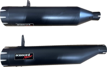BASSANI XHAUST 4" Slip-On Mufflers - Black 8CH17B