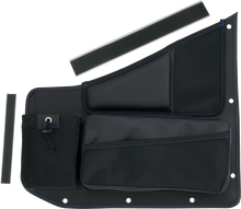 SHOW CHROME Kaliber Side Organizer - Driver and Passenger - Black w/ Blue Stitching H44-7BLU