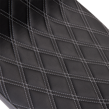 DRAG SPECIALTIES SEATS Predator 2-Up Seat - Vinyl - Double Diamond Silver Stitch - w/o Backrest - FL '08-'23 0801-1492