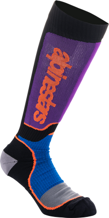 ALPINESTARS Youth MX Plus Socks - Black/Purple/Blue/Orange - Medium/Large 4742324-1246-ML