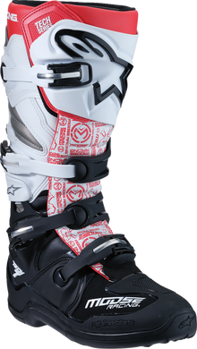 MOOSE OFFROAD Tech 7 Boots - Black/White/Red - US 8 0212024-1225-8