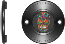 FIGURATI DESIGNS Timing Cover - 2 Hole - Sugar Skull - Black FD30-TC-2H-BLK