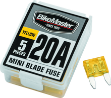 BikeMaster 5Piece 20A Replacement Mini Blade Fuse
