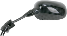 EMGO Mirror - Side View - Black/Carbon Fiber - Rectangle - Left - Kawasaki 20-43014