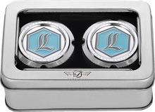 FIGURATI DESIGNS Axle Nut Cover - Front - Stainless Steel - Legends Suspension Logo - Silver FD02-FAC-SS