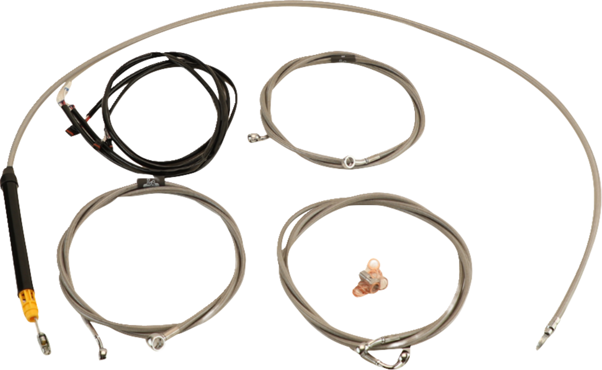 LA CHOPPERS Complete Plug-and-Play Cable Kit - Stock Handlebars - '23-'25 Touring - Stainless LA-8059KT3-08