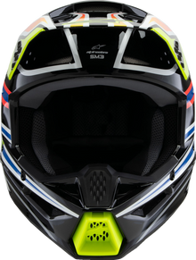 ALPINESTARS Youth SM3 Helmet - Wurx - Gloss Black/Yellow Fluo/Blue/Red Medium 8302025-1574-YM