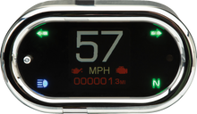 DAKOTA DIGITAL Handle Bar Mount Speedometer - With Signals - Oval - Chrome MLX-5400