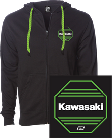 FACTORY EFFEX Kawasaki Octagon Zip-Up Hoodie - Black - Large 28-88154