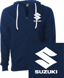 FACTORY EFFEX Suzuki Icon Zip-Up Hoodie - Navy - Medium 28-88452