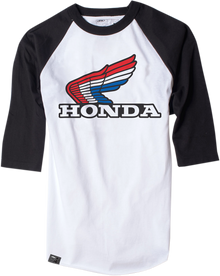 FACTORY EFFEX Vintage Honda Baseball T-Shirt - White/Black - Medium 17-87332