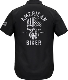 AMERICAN BIKER Biker Sam Lightweight Shirt - Black/White - 2XL ABBSAM07ST74BK2R