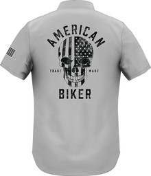 AMERICAN BIKER Biker Sam Lightweight Shirt - Gray/Black - XL ABBSAM11ST74GYXR