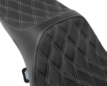 DRAG SPECIALTIES SEATS Predator III Seat - Extended Reach - Double Diamnd - Silver Stitching - FLH/FLT '08-'24 4687C