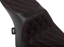 DRAG SPECIALTIES SEATS Predator 2-Up Seat - Vinyl - Double Diamond Red Stitch - w/o Backrest - FLT/FLH '23-'24 4692D