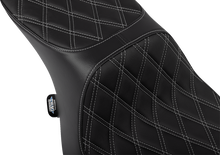 DRAG SPECIALTIES SEATS Predator 2-Up Seat - Vinyl - Double Diamond Silver Stitch - w/o Backrest - FLTR/FLHX '23-'24 4692C