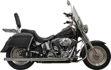 BASSANI XHAUST 2-into-2 True Dual Drag Pipe Exhaust System - Chrome - Twin Cam - Softail 1S98P