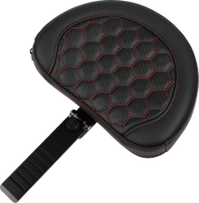 SADDLEMEN Roadsofa™ Extended Reach Seat - with Backrest - Honeycomb - Red Stitch - FLTR/FLHX '23-'24 823-07-190B4