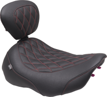 MUSTANG Wide Tripper™ Seat - Solo - Dark Cherry Stitching - FLT/FLH '23-'25 89503DC