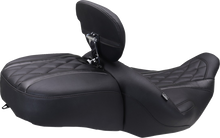 MUSTANG Deluxe Driver Backrest - Diamond - Black Stitching - FLT/FLH '23-'25 89460